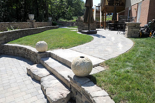 CONCRETE STEPS AND FIREPLACE LOOK LIKE STONE